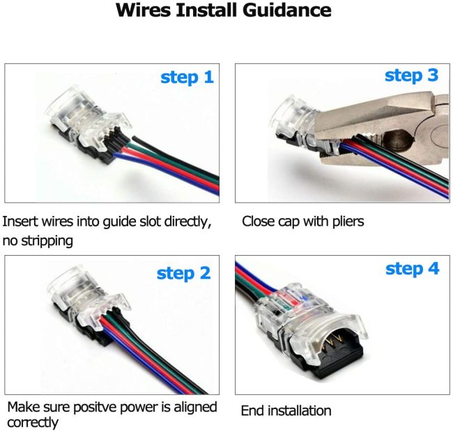 An illustration of how to install LED wire An illustration of how to install LED wire